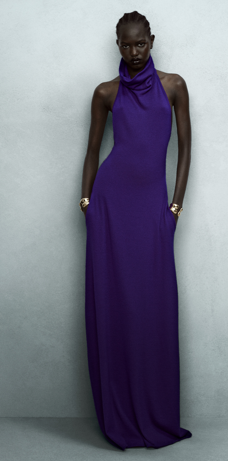 CASHMERE KNIT EVENING DRESS WITH SHOULDER PADS | Tom Ford